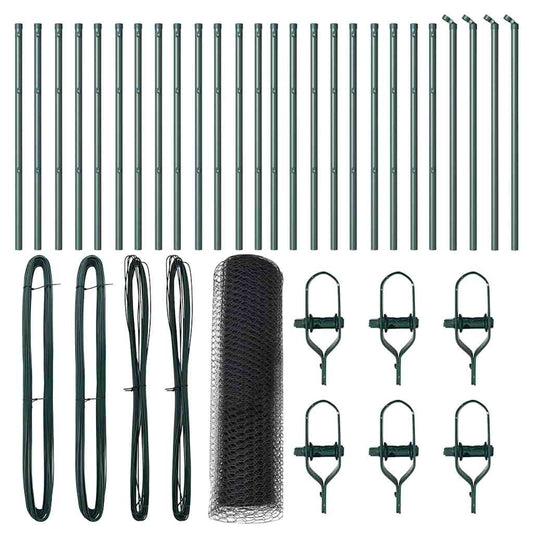 Hexagonal Fence Ground Fix 50 x 0.6 m PVC-Coated Steel Grey