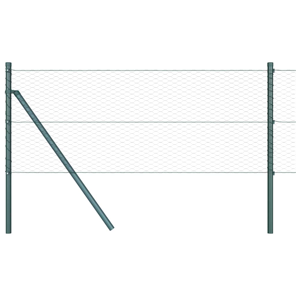 Hexagonal Fence Ground Fix 50 x 0.6 m PVC-Coated Steel Grey