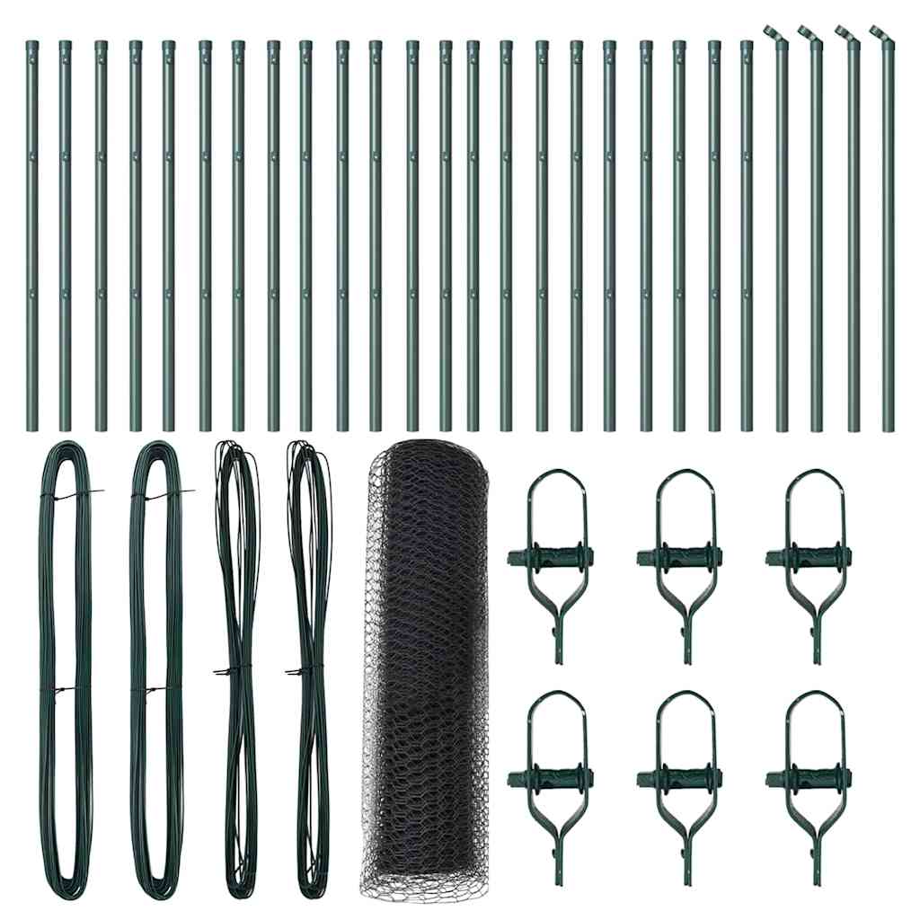 Hexagonal Fence Ground Fix 50 x 0.8 m PVC-Coated Steel Grey
