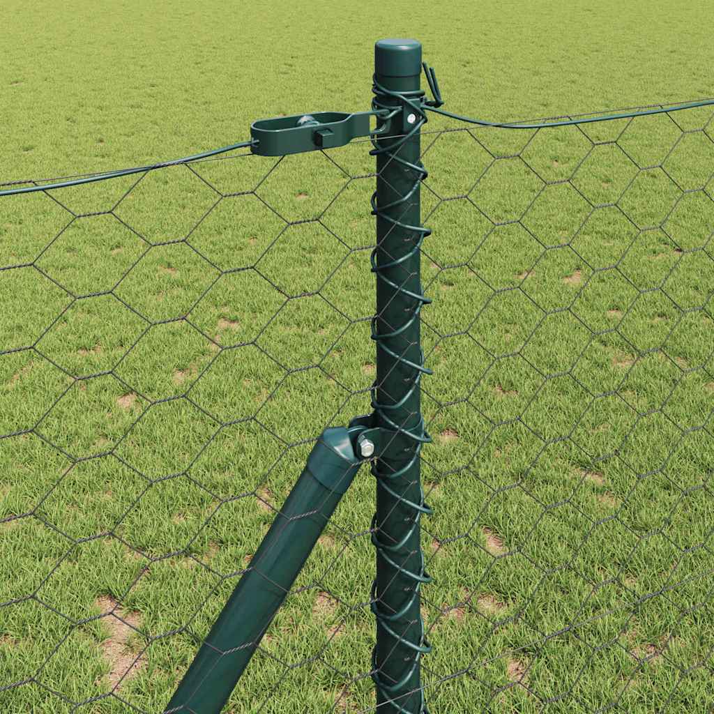 Hexagonal Fence Ground Fix 50 x 1.4 m PVC-Coated Steel Grey
