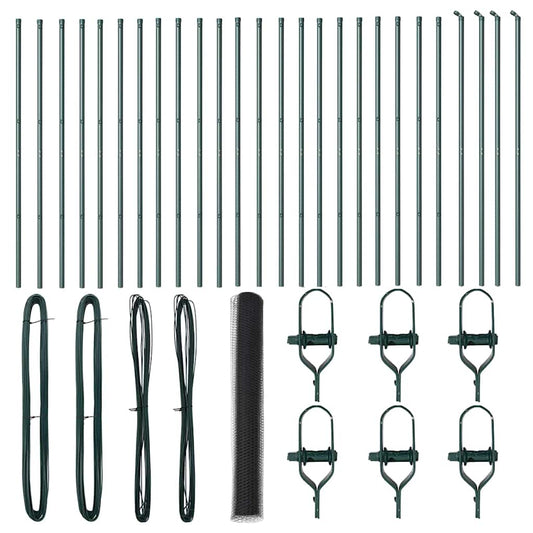 Hexagonal Fence Ground Fix 50 x 1.4 m PVC-Coated Steel Grey