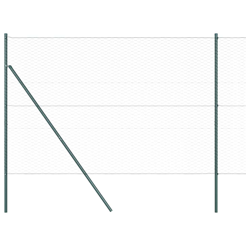 Hexagonal Fence Ground Fix 50 x 1.6 m PVC-Coated Steel Grey