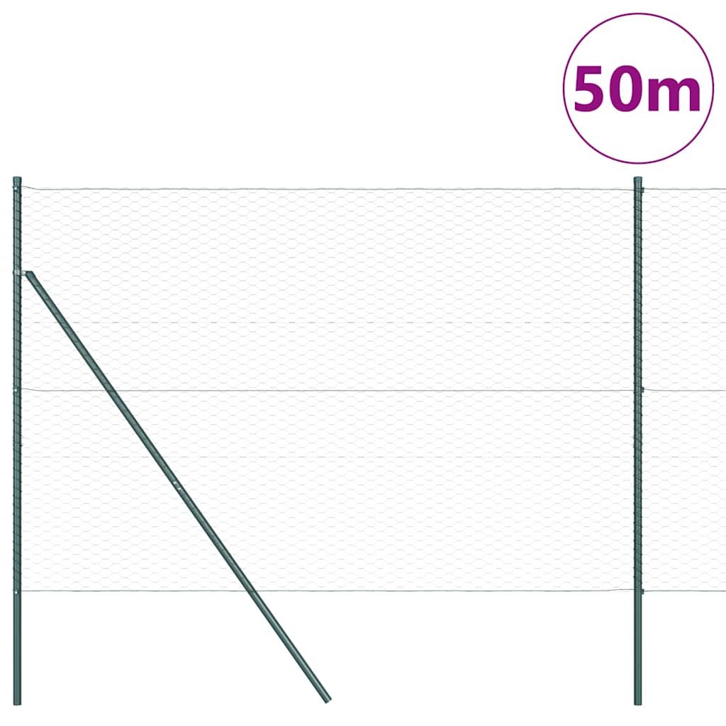 Hexagonal Fence Ground Fix 50 x 1.6 m PVC-Coated Steel Grey