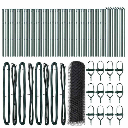 Hexagonal Fence Ground Fix 100 x 0.4 m PVC-Coated Steel Grey