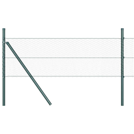 Hexagonal Fence Ground Fix 100 x 0.4 m PVC-Coated Steel Grey