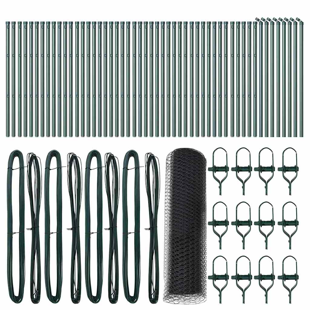 Hexagonal Fence Ground Fix 100 x 0.4 m PVC-Coated Steel Grey