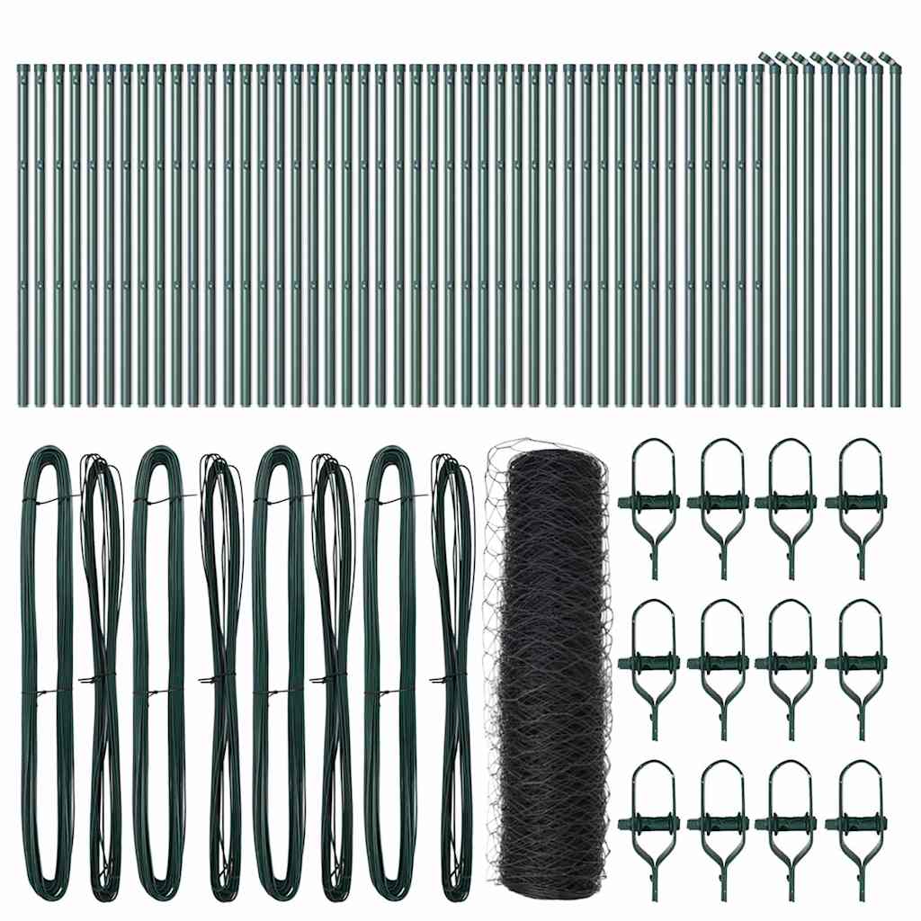 Hexagonal Fence Ground Fix 100 x 0.4 m PVC-Coated Steel Grey