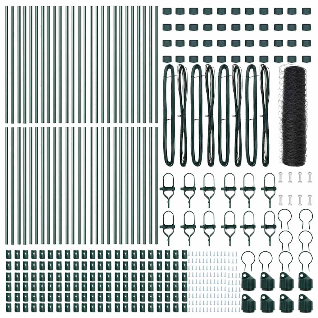 Hexagonal Fence Ground Fix 100 x 0.4 m PVC-Coated Steel Grey
