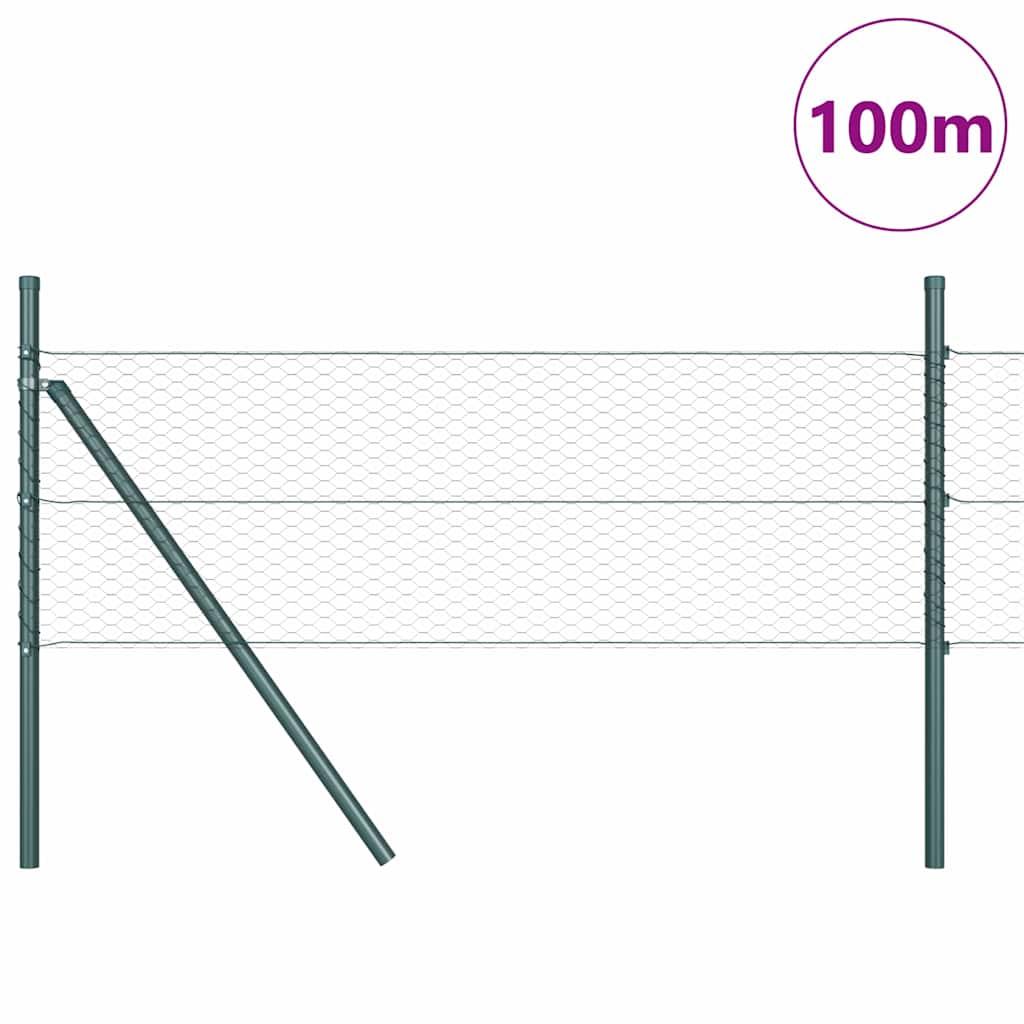 Hexagonal Fence Ground Fix 100 x 0.5 m PVC-Coated Steel Grey