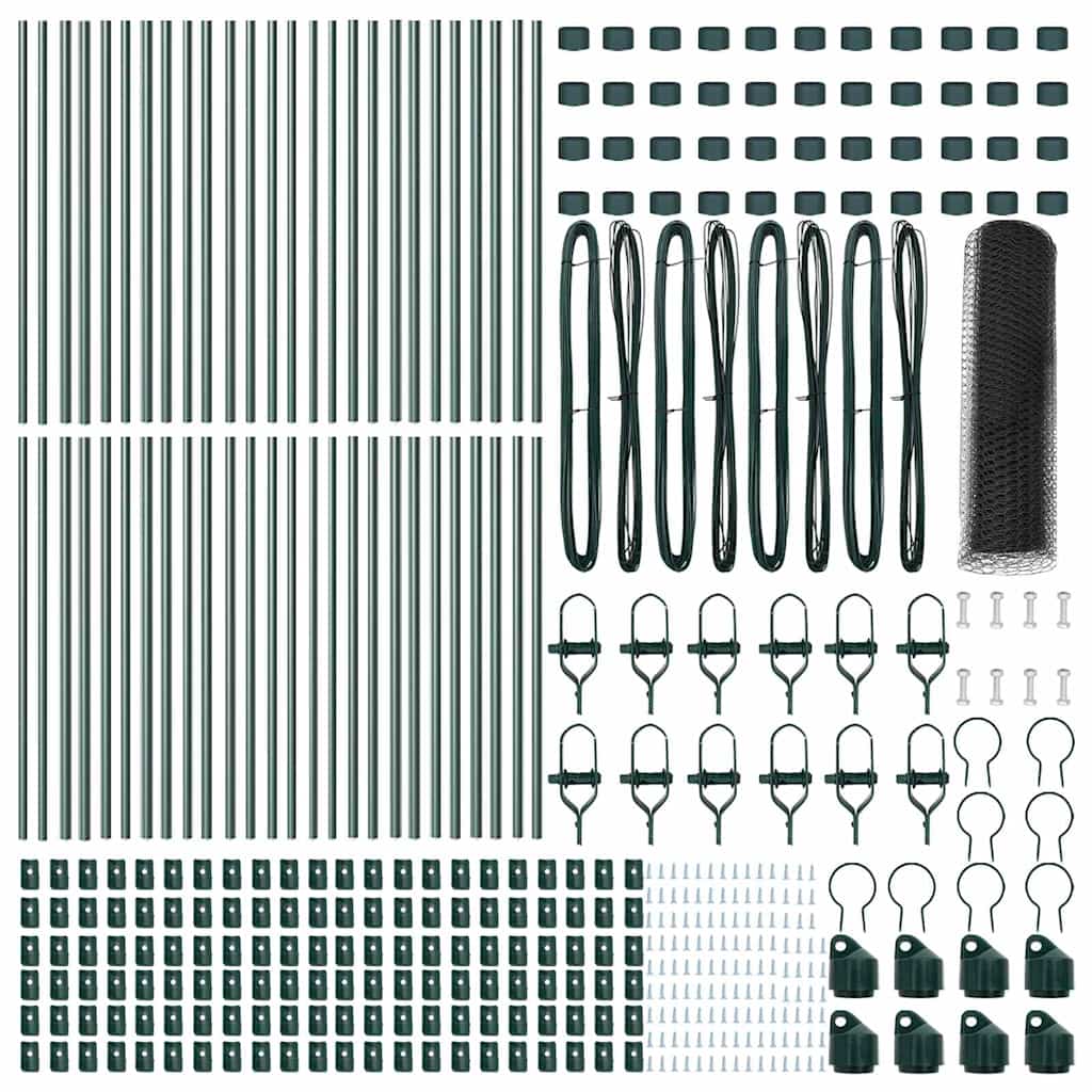 Hexagonal Fence Ground Fix 100 x 0.6 m PVC-Coated Steel Grey