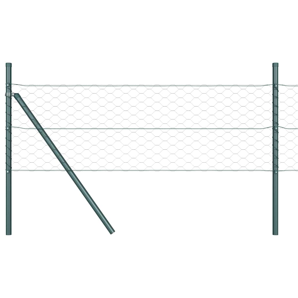 Hexagonal Fence Ground Fix 100 x 0.6 m PVC-Coated Steel Grey
