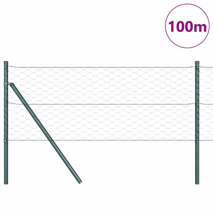 Hexagonal Fence Ground Fix 100 x 0.6 m PVC-Coated Steel Grey