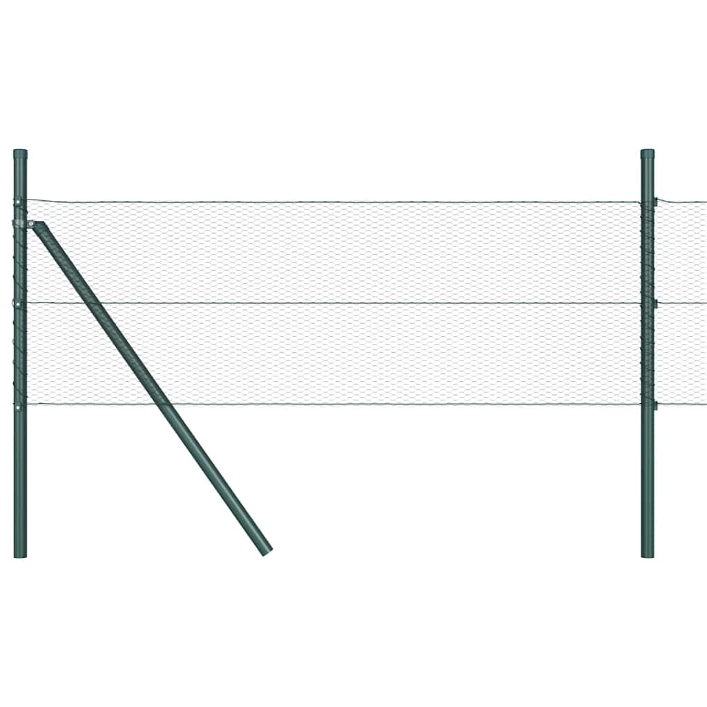 Hexagonal Fence Ground Fix 100 x 0.8 m PVC-Coated Steel Grey