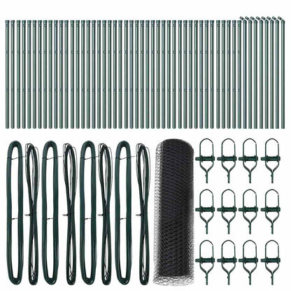 Hexagonal Fence Ground Fix 100 x 0.8 m PVC-Coated Steel Grey