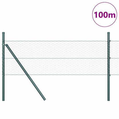 Hexagonal Fence Ground Fix 100 x 0.8 m PVC-Coated Steel Grey