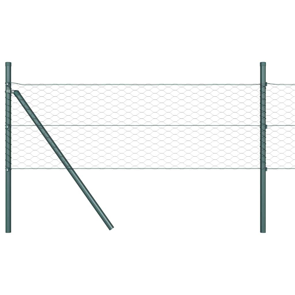 Hexagonal Fence Ground Fix 100 x 0.8 m PVC-Coated Steel Grey