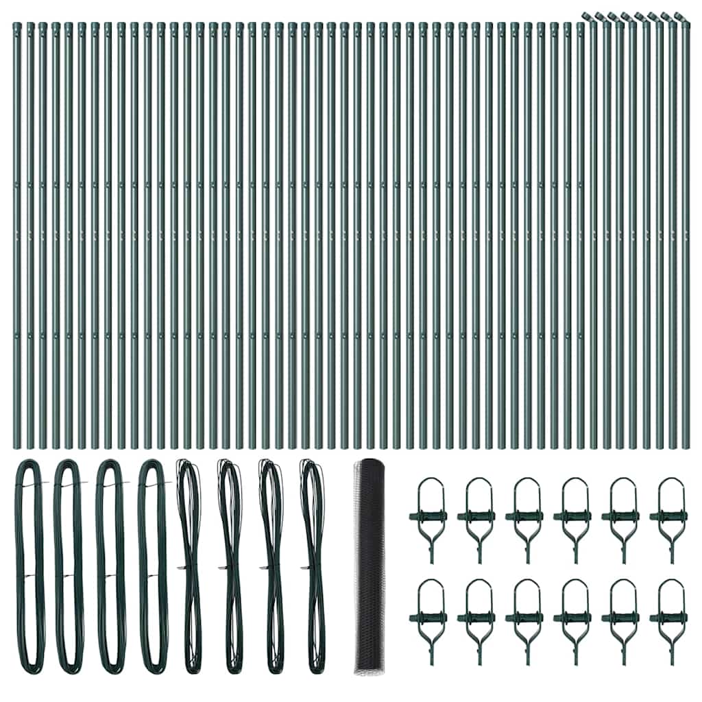 Hexagonal Fence Ground Fix 100 x 1 m PVC-Coated Steel Grey Mesh