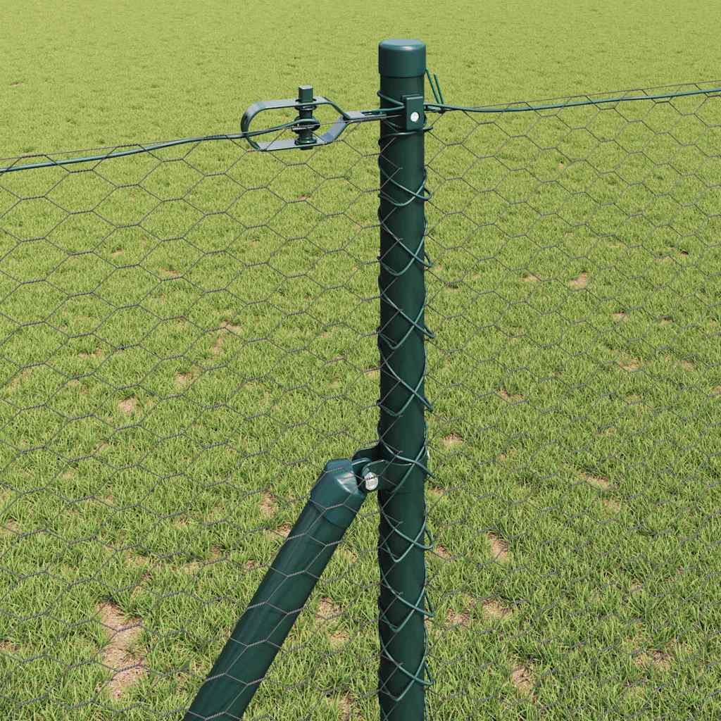 Hexagonal Fence Ground Fix 100 x 1.4 m PVC-Coated Steel Grey
