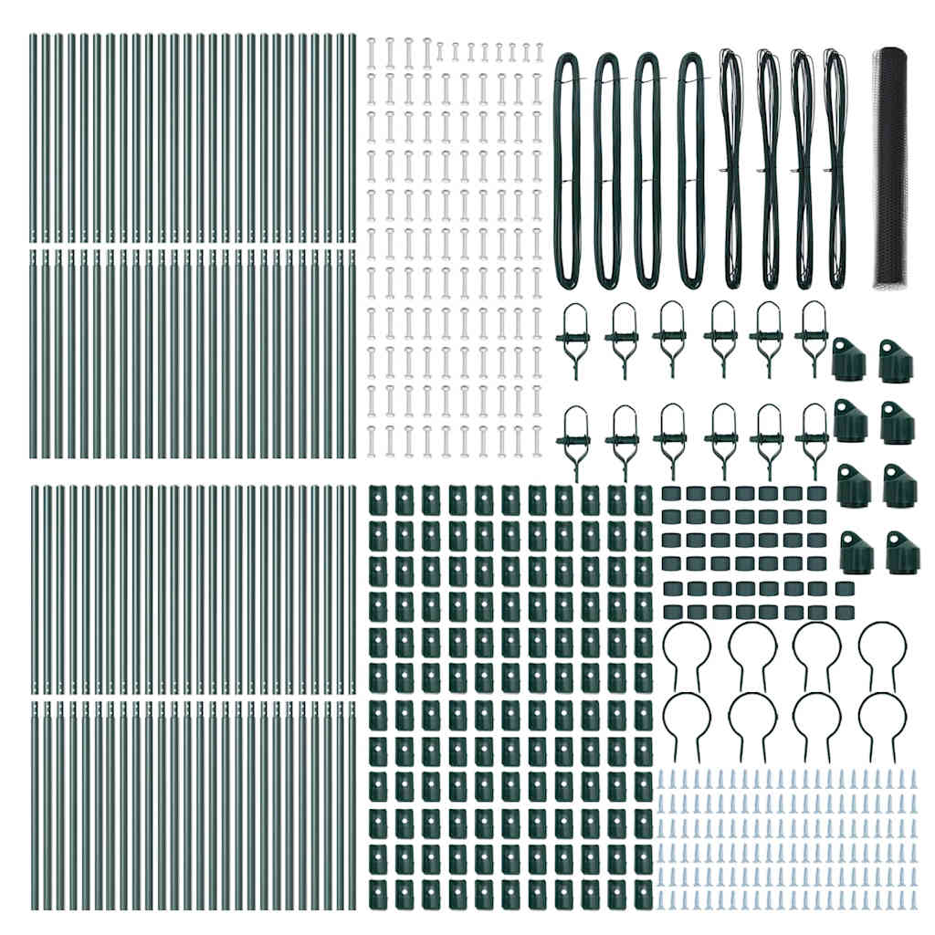 Hexagonal Fence Ground Fix 100 x 1.4 m PVC-Coated Steel Grey