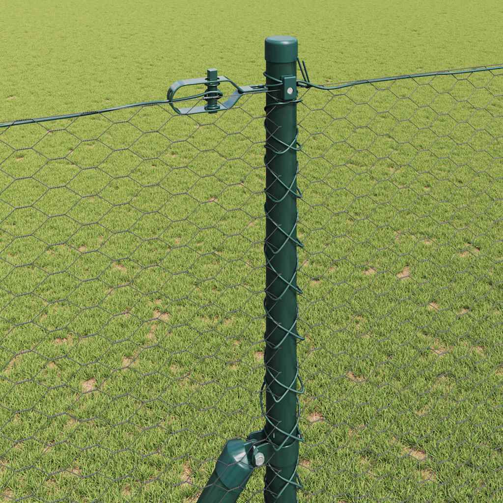 Hexagonal Fence Ground Fix 100 x 1.5 m PVC-Coated Steel Grey