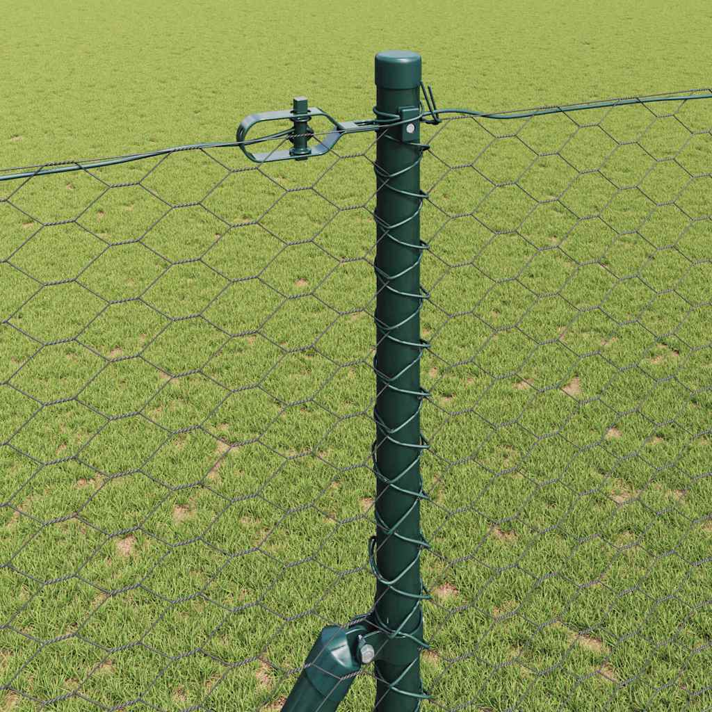 Hexagonal Fence Ground Fix 100 x 1.5 m PVC-Coated Steel Grey