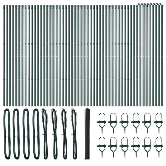 Hexagonal Fence Ground Fix 100 x 1.5 m PVC-Coated Steel Grey