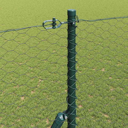 Hexagonal Fence Ground Fix 100 x 1.6 m PVC-Coated Steel Grey
