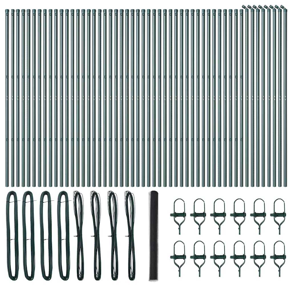 Hexagonal Fence Ground Fix 100 x 1.6 m PVC-Coated Steel Grey