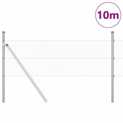 Hexagonal Fence Ground Fix 10 x 0.5 m Galvanised Steel Silver