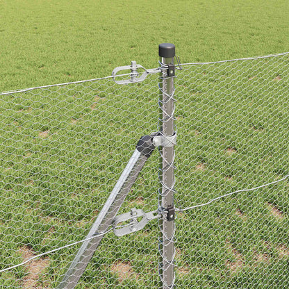 Hexagonal Fence Ground Fix 10 x 0.6 m Galvanised Steel Silver