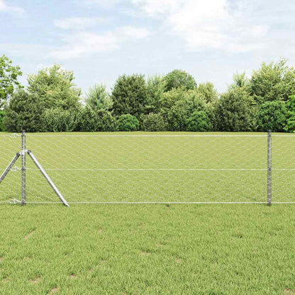 Hexagonal Fence Ground Fix 10 x 0.6 m Galvanised Steel Silver