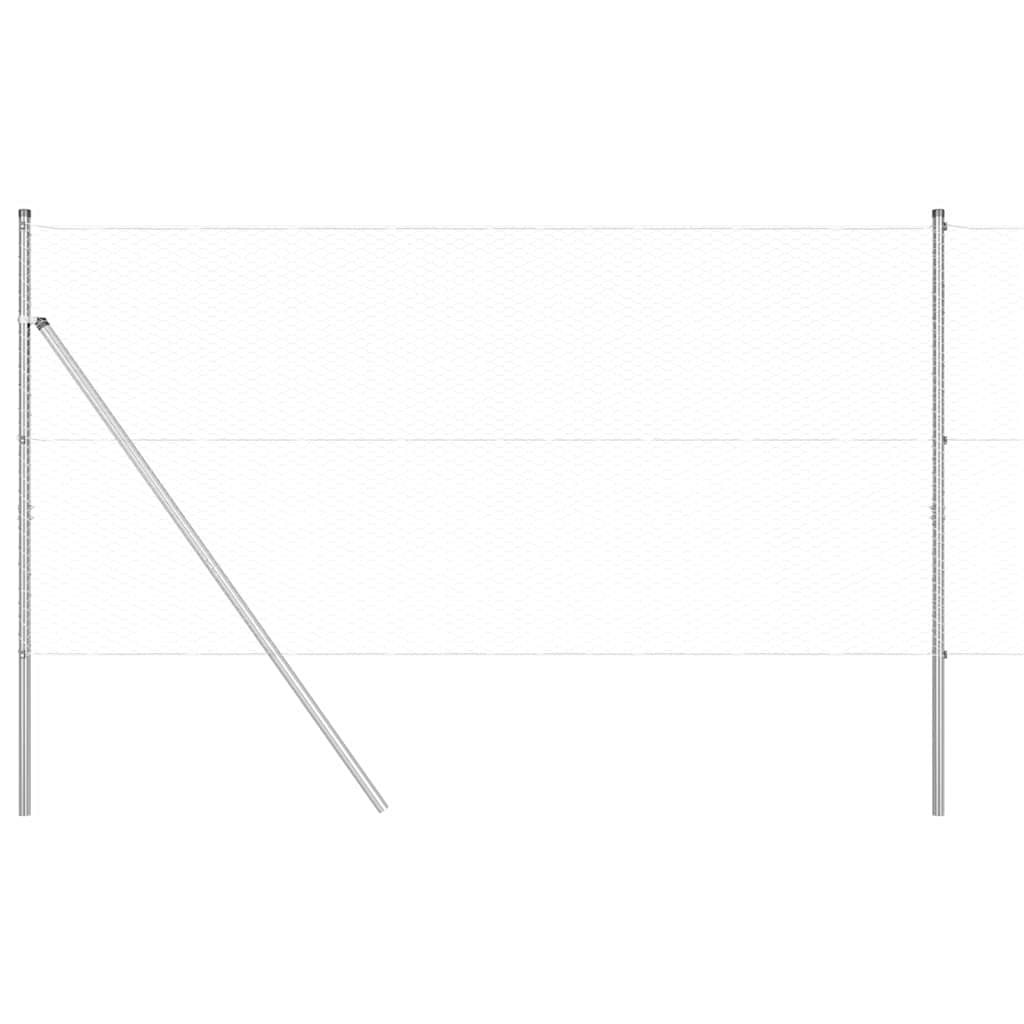Hexagonal Fence Ground Fix 10 x 1 m Galvanised Steel Silver