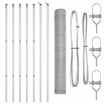 Hexagonal Fence Ground Fix 10 x 1.2 m Galvanised Steel Silver