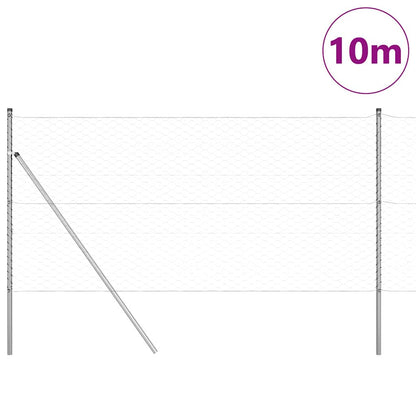 Hexagonal Fence Ground Fix 10 x 1.2 m Galvanised Steel Silver