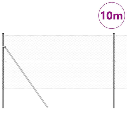 Hexagonal Fence Ground Fix 10 x 1.4 m Galvanised Steel Silver