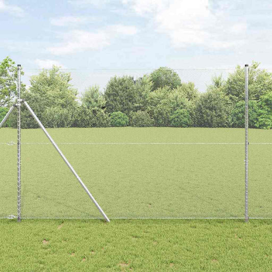 Hexagonal Fence Ground Fix 10 x 1.5 m Galvanised Steel Silver