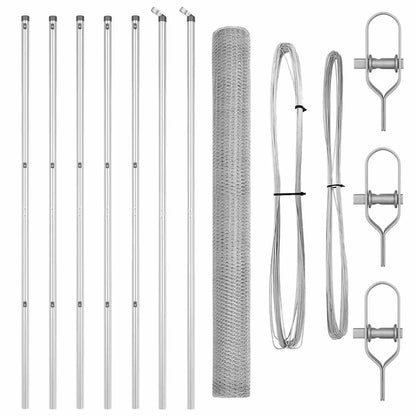 Hexagonal Fence Ground Fix 10 x 1.5 m Galvanised Steel Silver