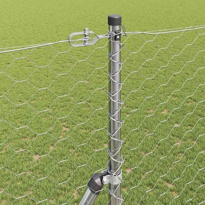Hexagonal Fence Ground Fix 10 x 1.6 m Galvanised Steel Silver