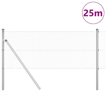 Hexagonal Fence Ground Fix 25 x 0.6 m Galvanised Steel Silver