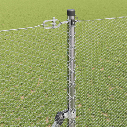 Hexagonal Fence Ground Fix 25 x 1.5 m Galvanised Steel Silver