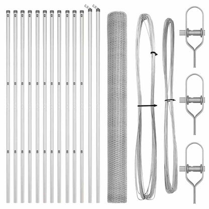 Hexagonal Fence Ground Fix 25 x 1.6 m Galvanised Steel Silver