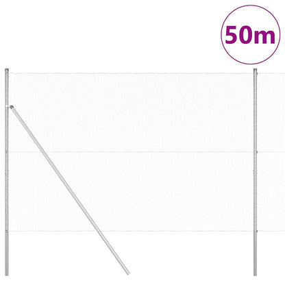 Hexagonal Fence Ground Fix 50 x 1.5 m Galvanised Steel Silver