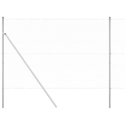Hexagonal Fence Ground Fix 50 x 1.5 m Galvanised Steel Silver