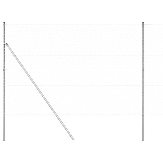 Hexagonal Fence Ground Fix 50 x 1.5 m Galvanised Steel Silver