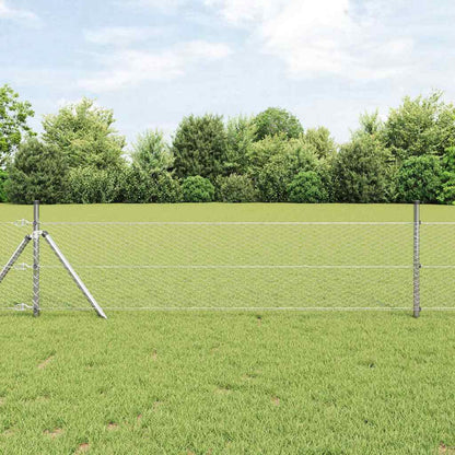 Hexagonal Fence Ground Fix 100 x 0.6 m Galvanised Steel Silver