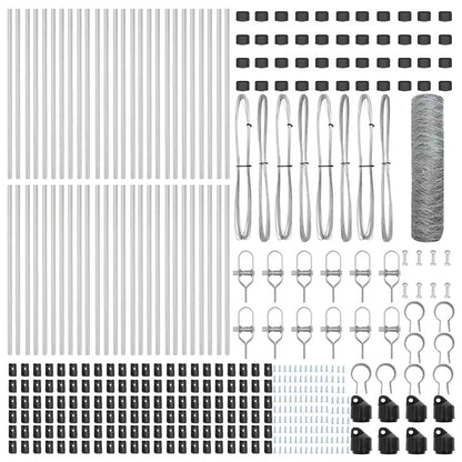 Hexagonal Fence Ground Fix 100 x 0.6 m Galvanised Steel Silver