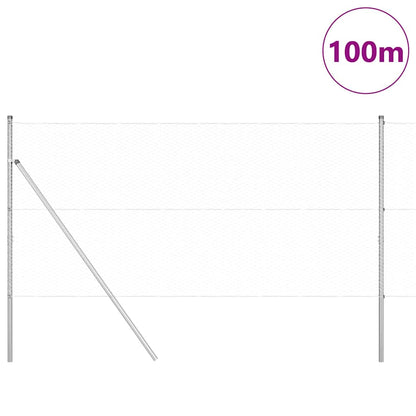 Hexagonal Fence Ground Fix 100 x 1 m Galvanised Steel Silver