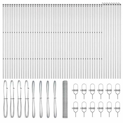 Hexagonal Fence Ground Fix 100 x 1.2 m Galvanised Steel Silver