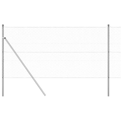 Hexagonal Fence Ground Fix 100 x 1.2 m Galvanised Steel Silver