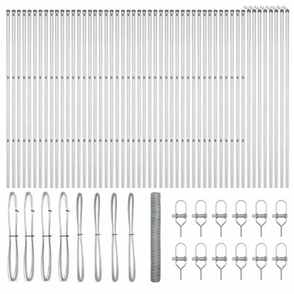 Hexagonal Fence Ground Fix 100 x 1.2 m Galvanised Steel Silver